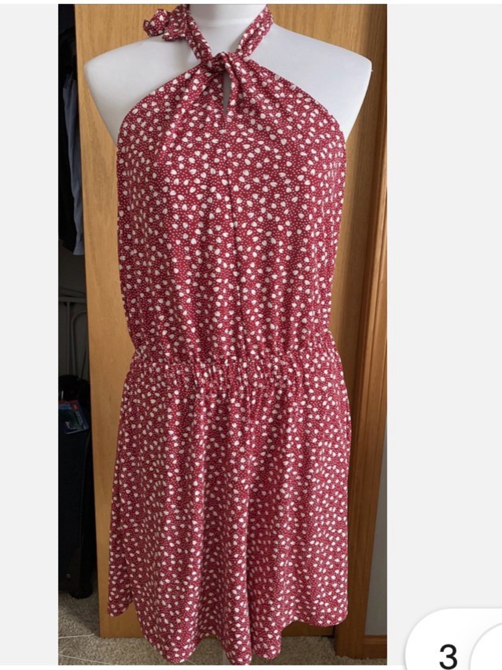 Banana Republic Red and White Floral Halter Skort